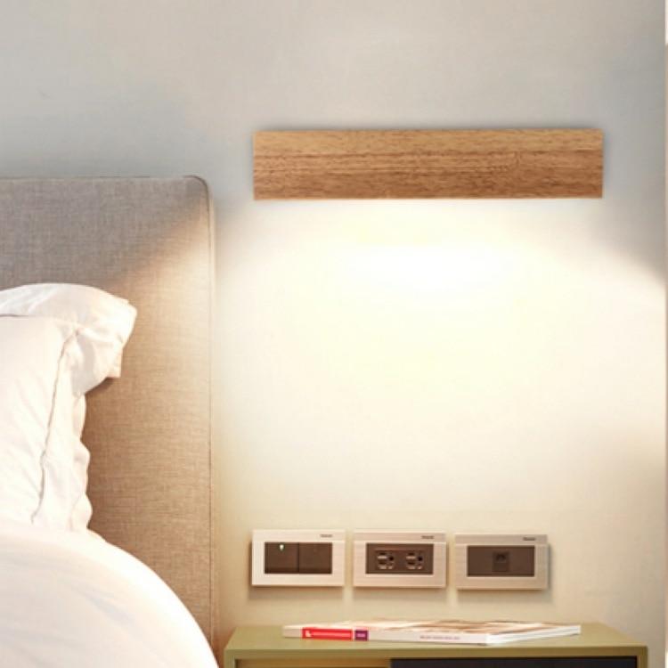Eliana - Modern Oak Wood Shelf & Lamp